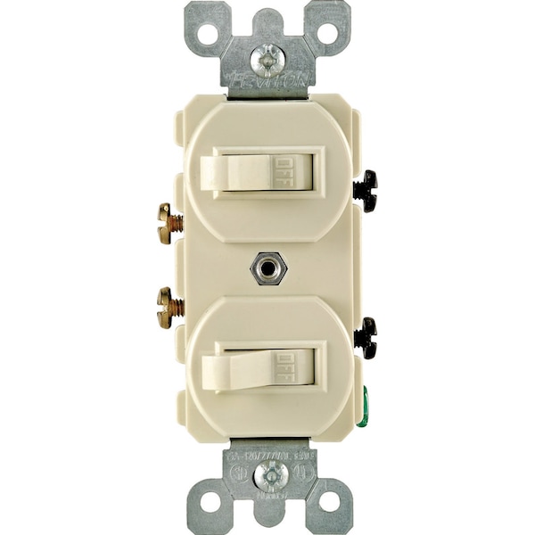 Leviton 15 amps Single Pole Toggle Switch Ivory 1 pk